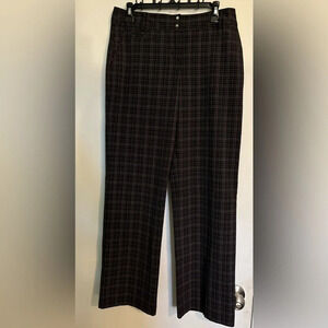 IZOD XFG Stretch golf black pink white plaid pants 5 pocket stretch snap and zip